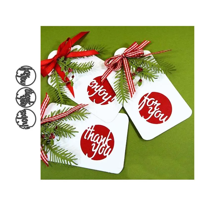 Металлические Вырубные штампы Рождество спасибо письмо вырезание форма для