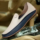 Мужская повседневная обувь, дышащая обувь на плоской подошве из натуральной кожи, модные мокасины, мужские туфли высокого качества