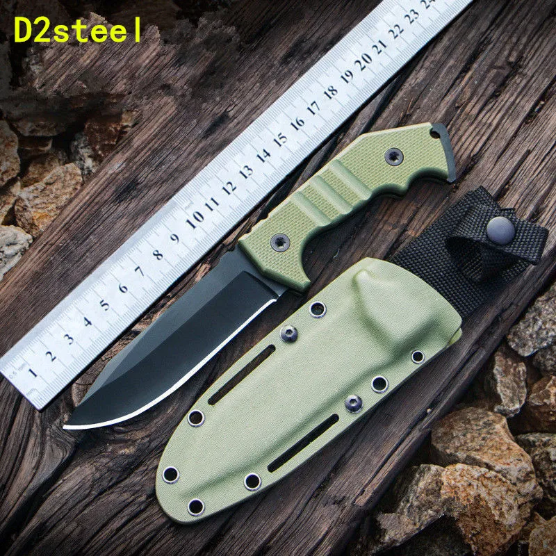 

D2 Steel Tactical Straight Knife Outdoor Survival Hunting Defensive Short Knifes High Hardness Integral Keel Forged Sharp Knives