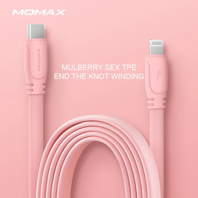MOMAX PD ios phone Быстрая зарядка линия передачи данных C до lightning-1.2m Flash PD3.0 Мягкий TPE MFi