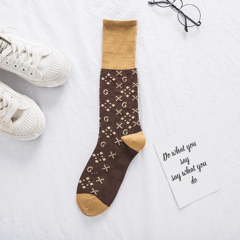 Новые весенние крутые женские японские носки Heap-heap золотые шелковые хлопковые