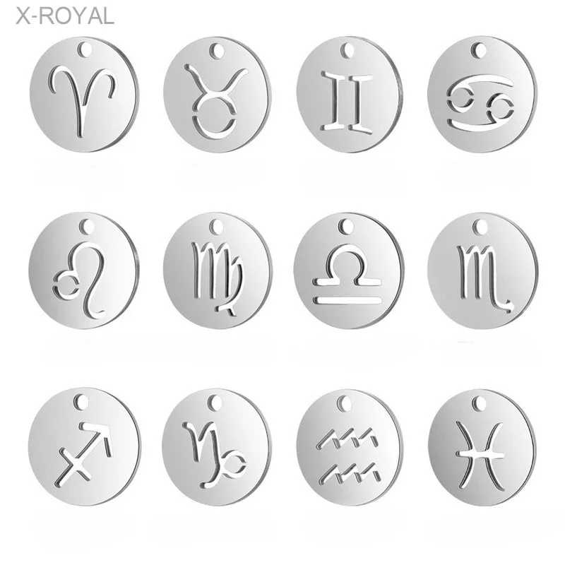X ROYAL 10 шт./лот из нержавеющей стали 12 созвездий тематические подвески DIY ювелирные