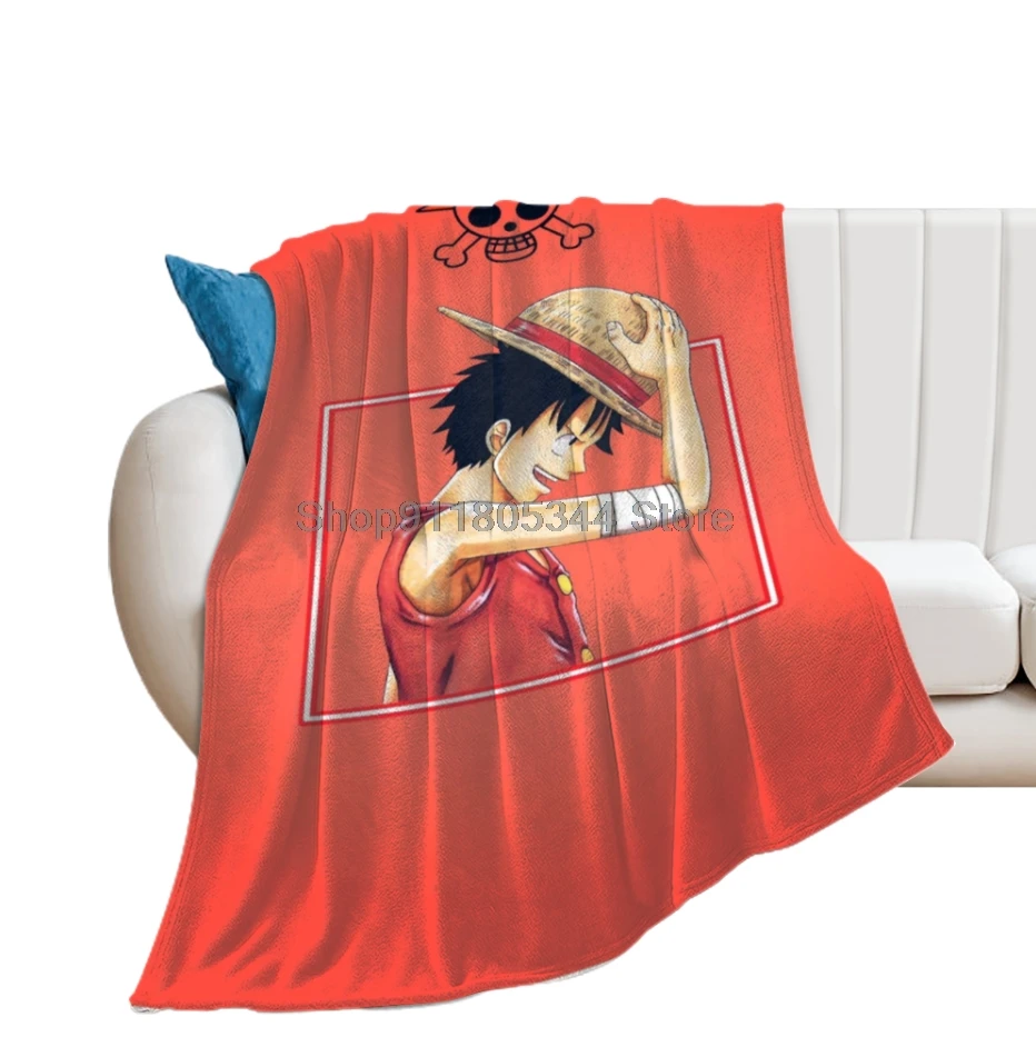 

Shell Art One Piece Japan Cute Anime Throw Blanket Fuzzy Warm Throws for Winter Bedding 3D Printing Soft Micro Fleece Blanket