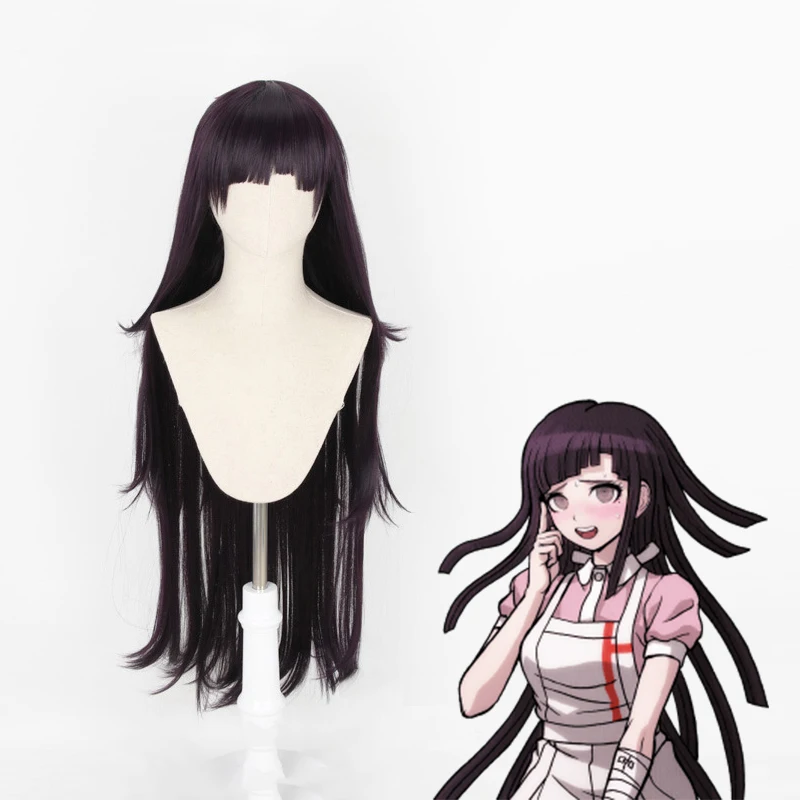 

Anime Comic Danganronpa 2 Goodbye Despair Cosplay Wigs Mikan Tsumiki Cosplay Wig Heat Resistant Synthetic Wig Dark Purple Long
