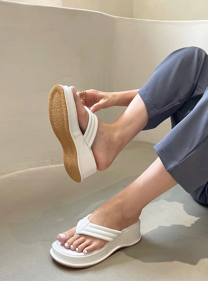 Женские шлепанцы на танкетке Mr Co квадратные сандалии платформе Повседневные