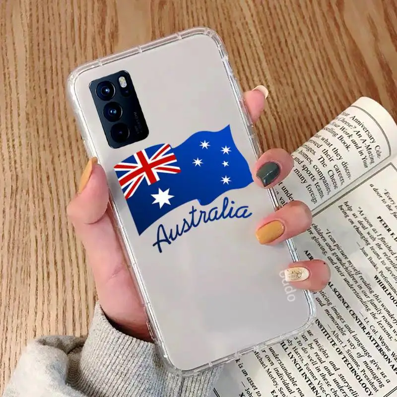 

Australian flag design pattern Phone Case Transparent For OPPO A 3 5 33 7 8 52 9 11 32 53S F 9 11 Realme X T 7 50 7 PRO