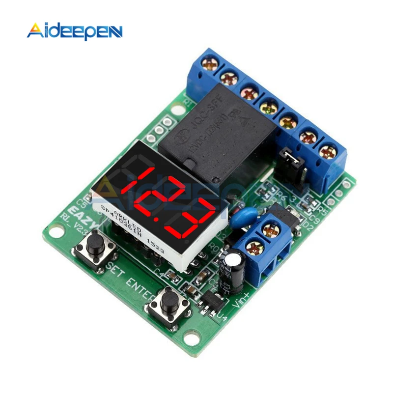 Светодиодный релейный модуль с цифровым дисплеем DC12V/24V детектор напряжения