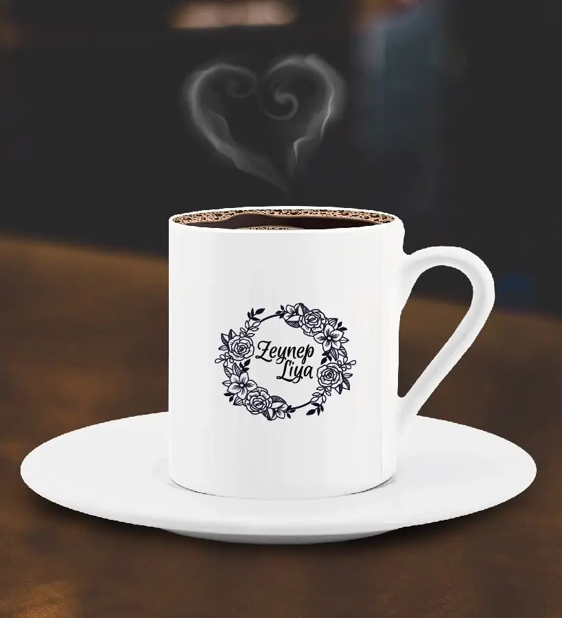 

Personalized Flower Designed Coffee cup-B7