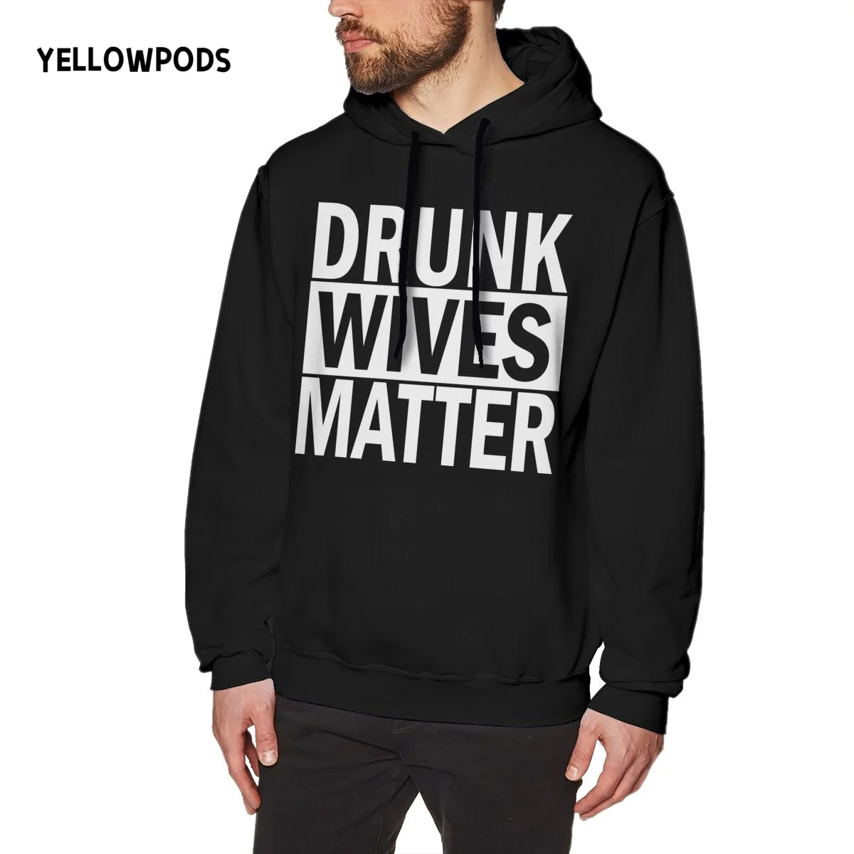 

Yellowpods-Drunk Wives Matter Men's Hoodies Male Casual Hoodies weatshirts Men's Solid Color Hoodies Tops
