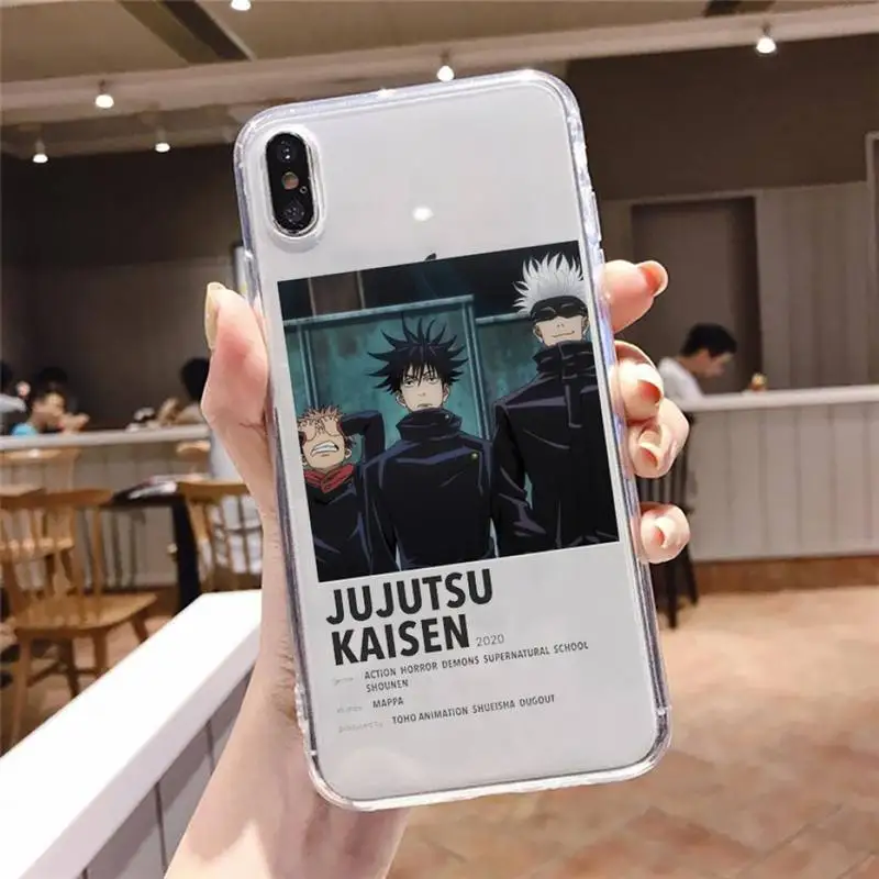 

Jujutsu Kaisen Satoru Gojo anime Phone Case Transparent soft For iphone 5 5s 5c se 6 6s 7 8 11 12 plus mini x xs xr pro max