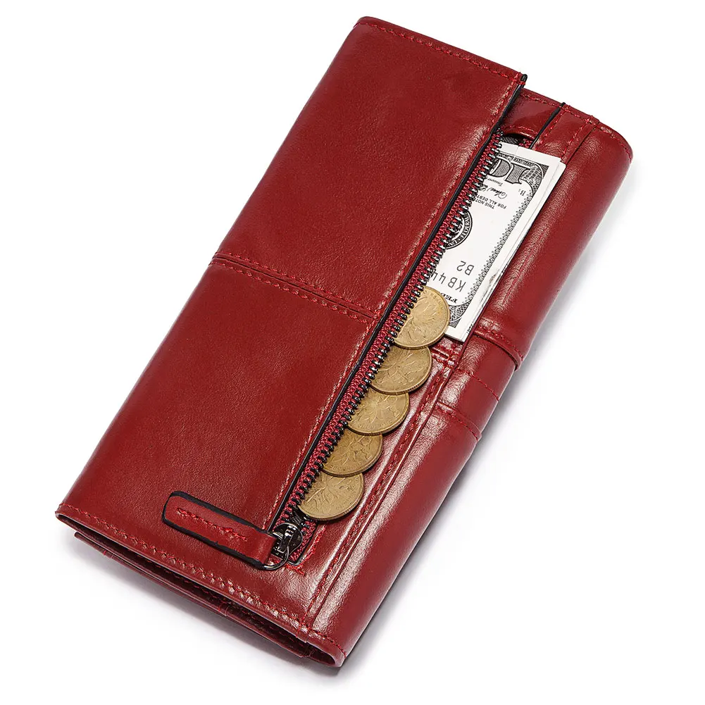 Кошелек женский из натуральной кожи стильный модный бумажник с защелкой