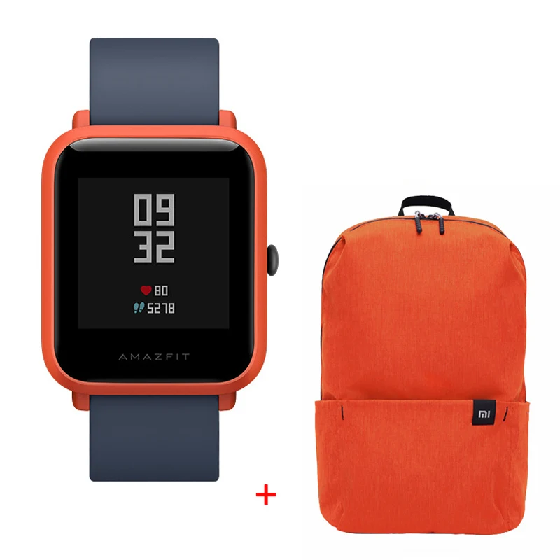 [Официальный] Смарт-часы Xiaomi Amazfit bip для мужчин и женщин Huami amzfit bip SmartWatch Bluetooth сердечного ритма 45 дней в режиме ожидания IP68+ gps - Цвет: GPS Orange-bag