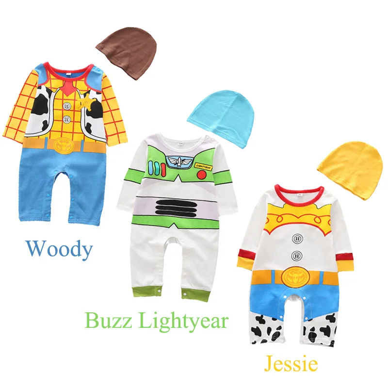 Комбинезон для новорожденных костюм ковбоя Вуди Базза Лайтера из хлопка косплея