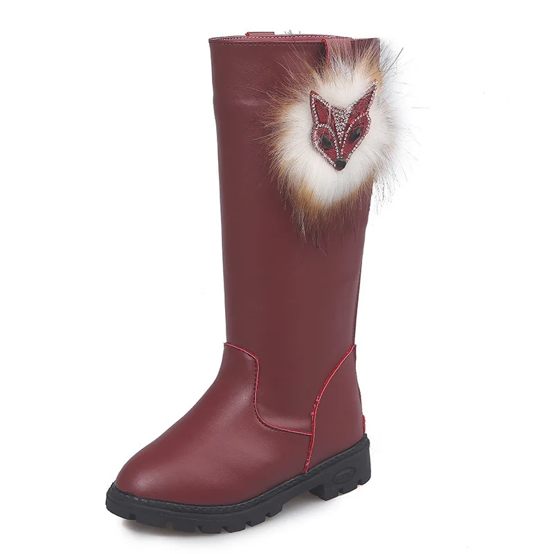 

Girls Snow Boots 2020 New Winter Children Plus Velvet Warm High Boots Fox Head High Boots