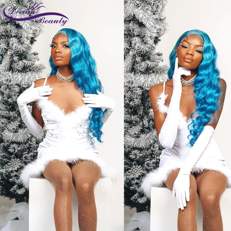 Синий Цветной #613 Синтетические волосы на кружеве парики из натуральных волос с