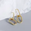 Oval Hoop Earrings For Women Simple Metal Style 4