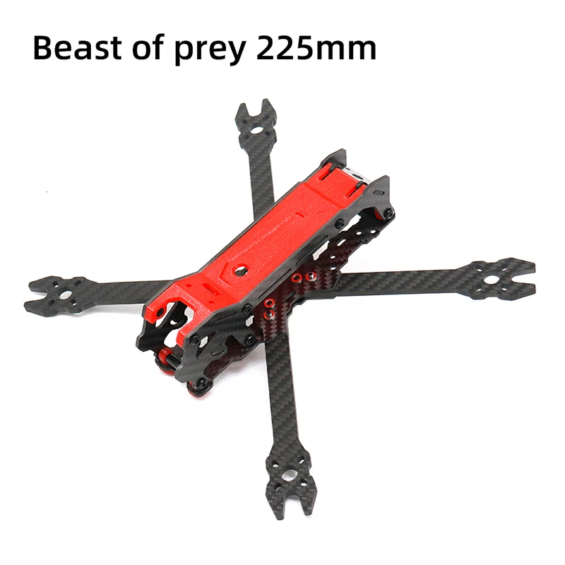 

TCMMRC FPV Frame Kit Carbon Fiber Beast of prey 225 225mm 5 Inch 5mm Arm With 3D Printed Parts for RC FPV Racing Drone