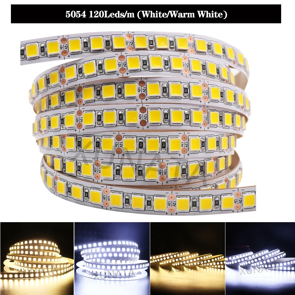 5 м/лот DC12V SMD5050 5054 2835 Светодиодная лента на веревочной ленте 300LED 1200LED