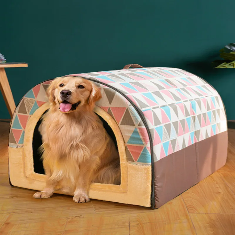 

Kennel Large Dog Winter Warm Four Seasons Universal Removable and Washable Golden Retriever Labrador House Type Nest Supplies