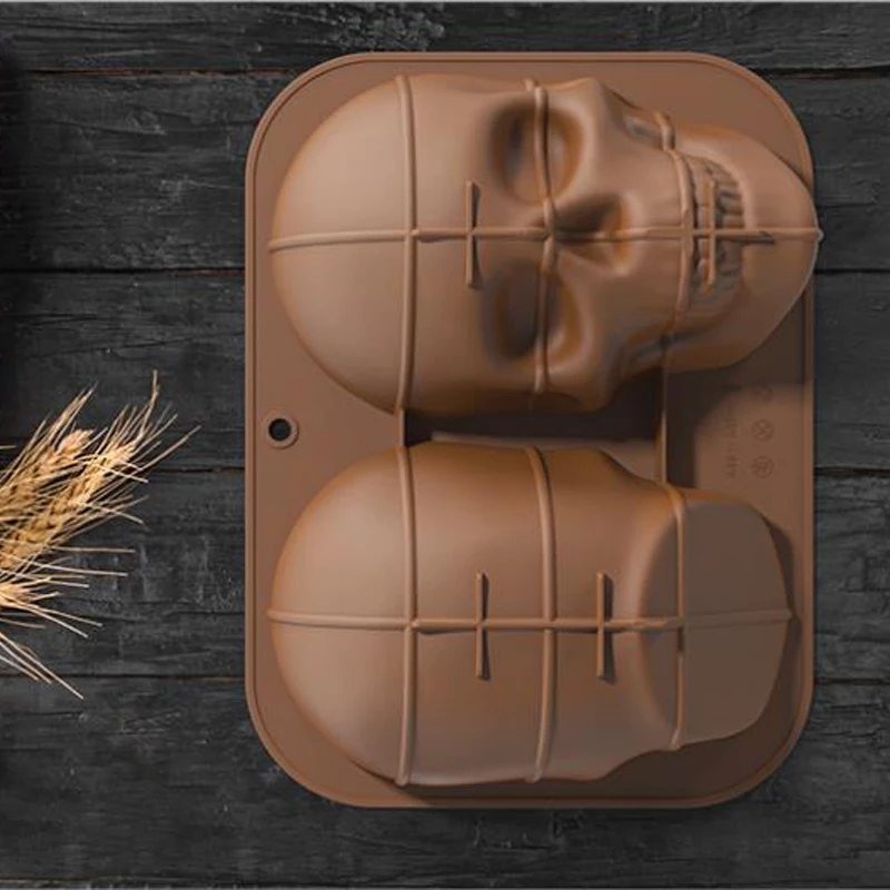 

SHENHONG Skull Mousse Dessert Pan Food Grade Silicone Cake Molds Chocolate Moulds Pastry Baking Tools Halloween Decorating