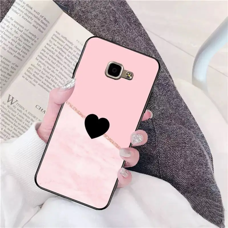 

Love Heart Gold Rose Marble Phone Case For Samsung Galaxy A30 A20 S20 A50S Capa for A30S A71 A10 A10S A7 A8 A6 plus Cases