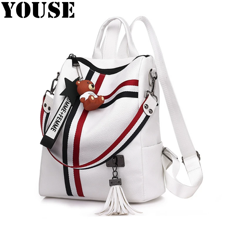 

YOUSE Brand 2020 Fashion Trend Two Shoulder Women's Bag Large Capacity Temperament Versatile Ribbon Multi-functional Backpack