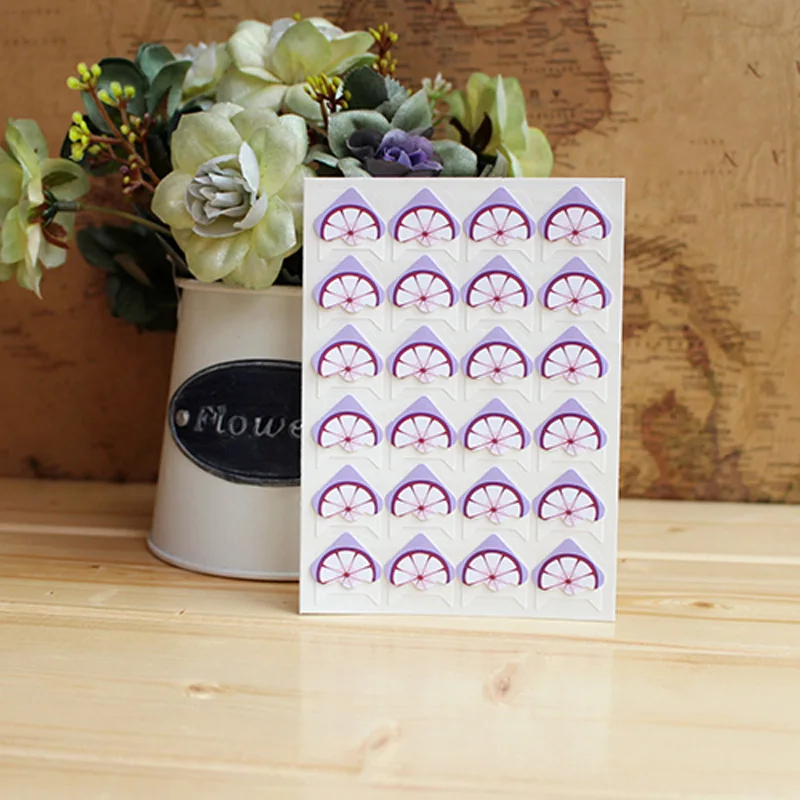 96 шт./лот (4 листа) набор сделай сам с фруктами Мультяшные уголки наклейки Милая