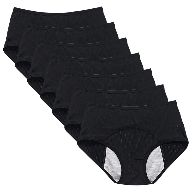 

7 Pcs Menstrual Panties Women Leak Proof Period Briefs Absorbtent Lingerie Ladies Sexy Mesh Breathable Physiological Underwear