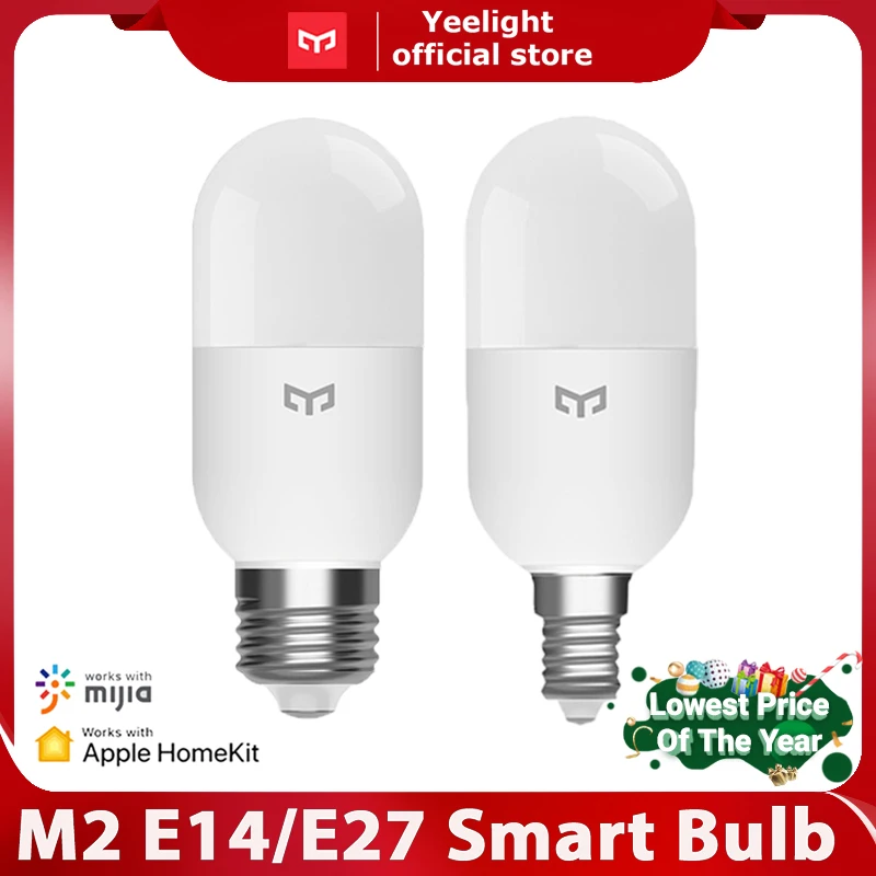 

Yeelight LED Smart Bulb M2 Bluetooth Mesh Version E27 E14 Dimmable Lamp Color Temperature APP Control Work with Homekit Mi Home