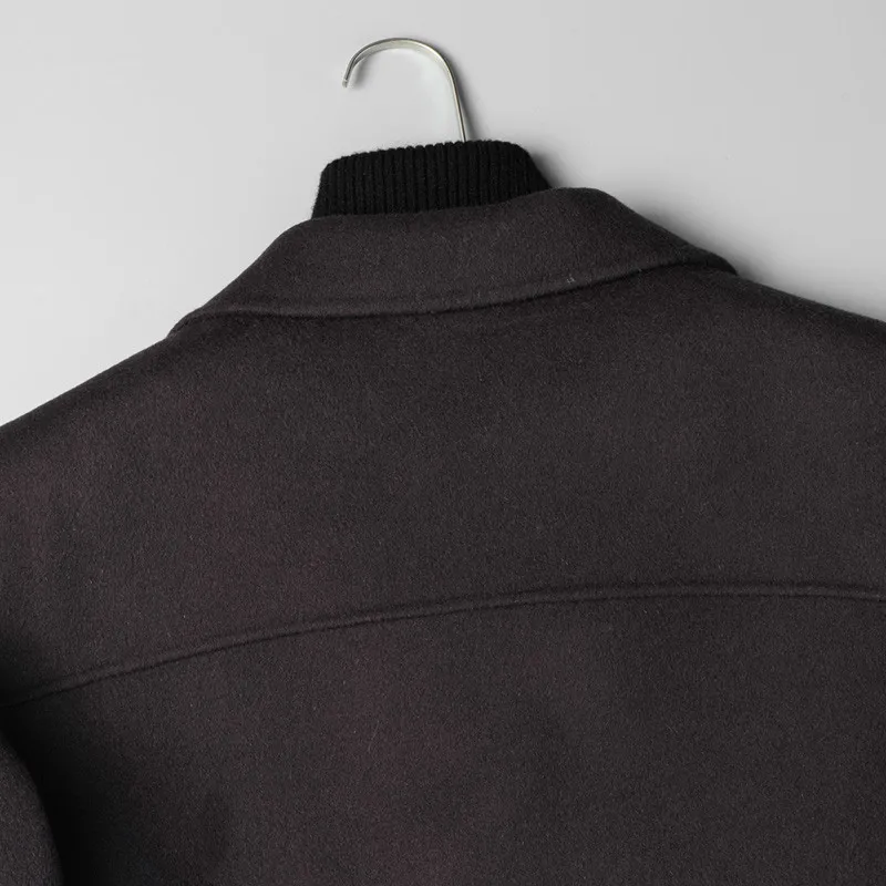 100% Wool Coat Autumn Winter Jacket Men Double-side Woolen Coats Streetwear Baseball Jackets Men's JLK18JK00601 MY1831 | Мужская