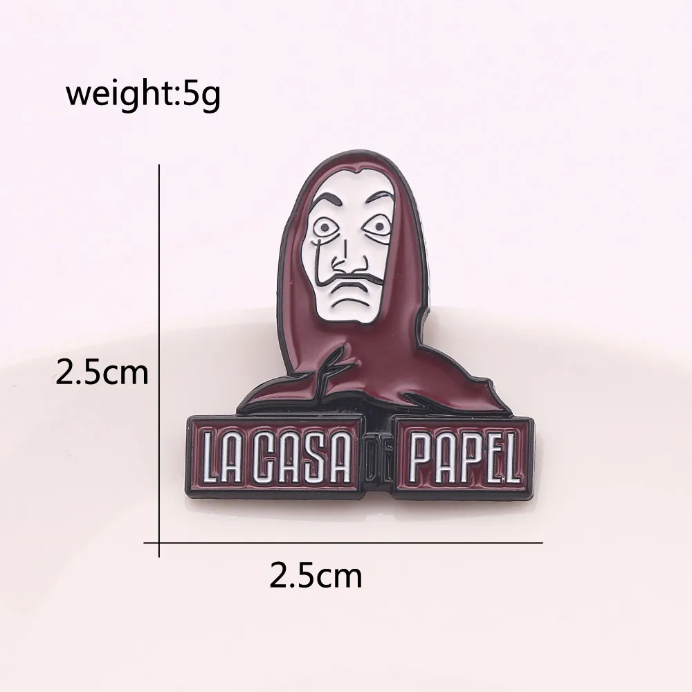 Горячая La Casa De Papel брошь ТВ шоу эмаль шпильки металлические для