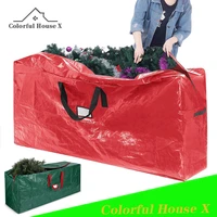big christmas tree storage bag high capacity holiday gift organizer sack polyethylene packing tote bag waterproof dustproof red