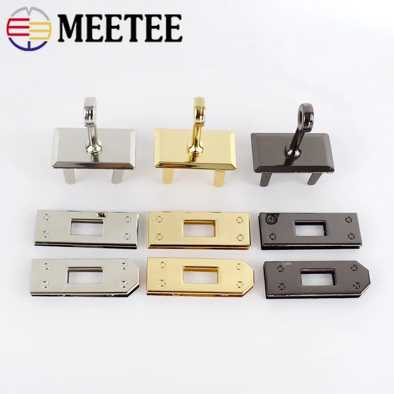 Meetee 2/5 комплектов (1 набор = 3 шт.) металлические замки для сумок пряжка