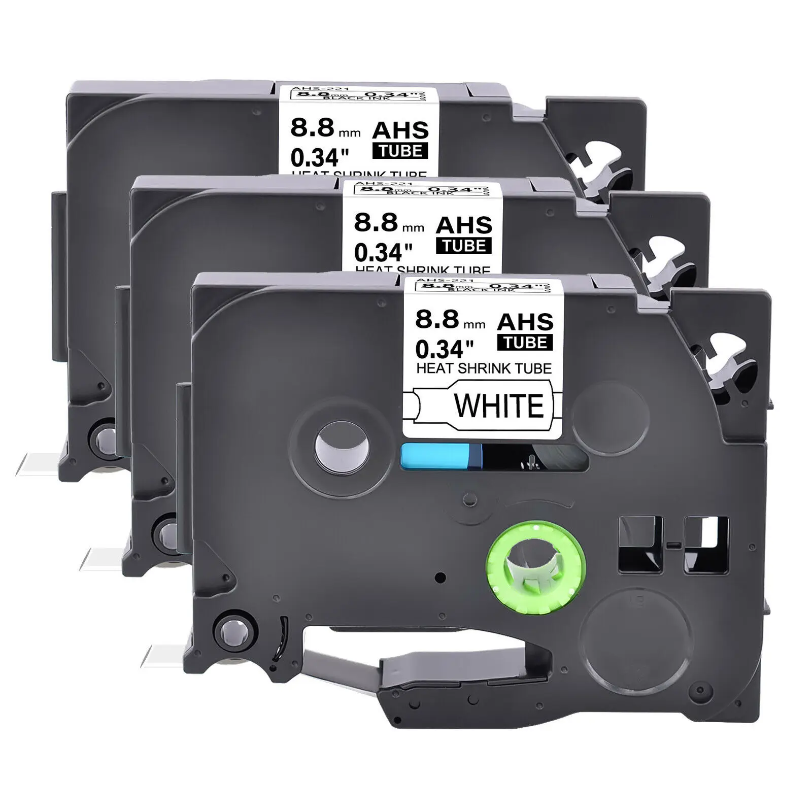 3PK совместимая с Brother P Touch Φ сменная термоусадочная трубка черная на белом 8 мм x 1 5