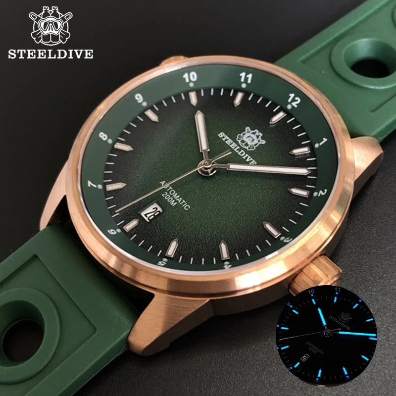 

STEELDIVE 1949S Watches For Men Automatic Mechanical 200m Waterproof Luminous NH35A Movement Luxury Watch Bronze Diver Watch