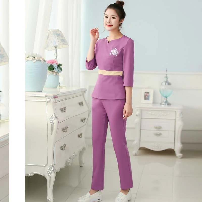 Женская мода скрабы набор красоты салон косметолога Униформа спа туника костюм