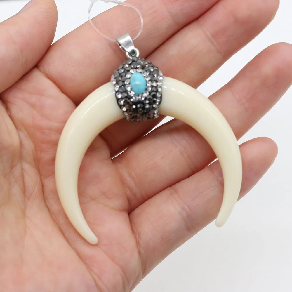 

1pcs Crescent Moon Shape Cattle Bone White Charm Pendant for Necklace Bracelet Earrings Accessories Jewelry Making DIY