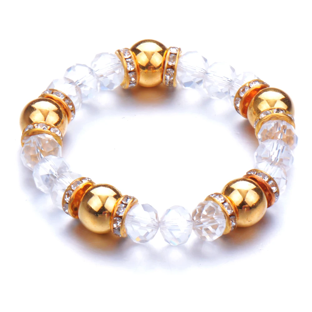 10 шт./лот браслет из стекла и камня круглые бусины браслеты Женские Ювелирные