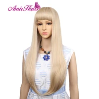 amir synthetic long blonde wig for white women straight hair wigs with bangs black wig cosplay