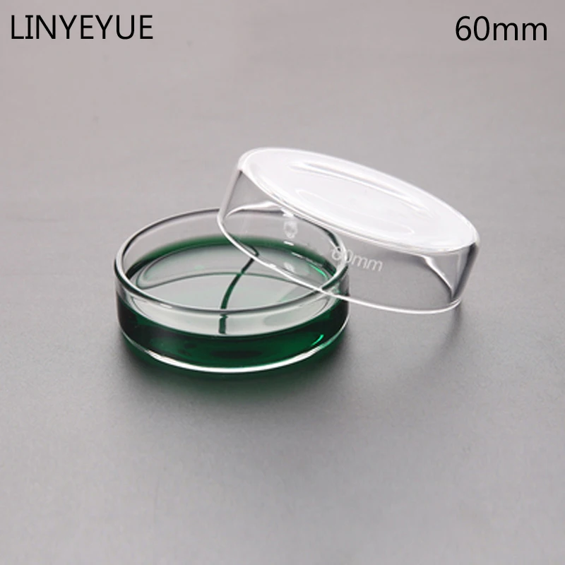 Plato de Petri de vidrio de 60mm, plato de cultivo bacteriano, vidrio de borosilicato, equipo de laboratorio de química, 10 unids/paquete