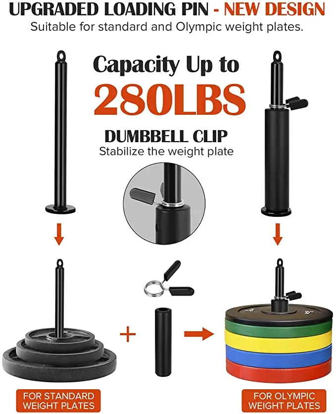 

Pulley System Gym Fitness Lat Pull Down Machine Expander Cable Pulley Hoops Attachments for Gym 3 IN 1 Triceps