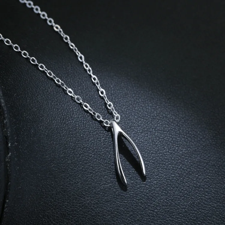 Подвеска из серебра 925 пробы с надписью Wish Bone женское ожерелье на годовщину