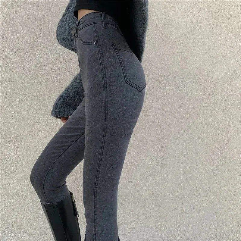 

Vintage Denim Jeans Women High Waist Hip Slim Fit Skinny Pencil Pants Femme Black Blue Push Up 2020 Streetwear Trousers