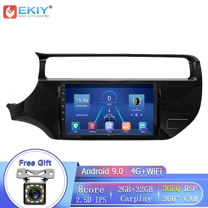 

Автомобильный мультимедийный плеер EKIY, 8 ядер, 4G LTE, IPS 9 дюймов, DSP, Android 9,0, для KIA RIO K3 2015-2018, автомагнитола, GPS-навигация, стерео DVD головное устро...