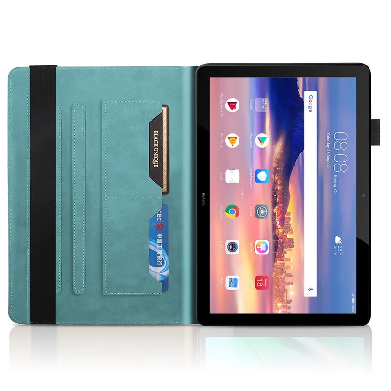 Чехол-книжка с тиснением под дерево для Huawei MediaPad Media Pad T5 10 чехол-подставка
