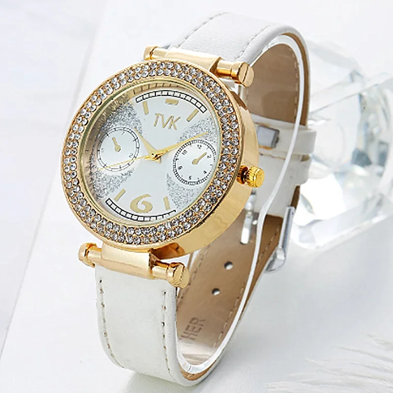 

Relogio Новый Элитный бренд ТВК мужские и женские спортивные часы Reloj Мода 4 Цвет кожаный ремешок Стразы пара платье кварцевые часы