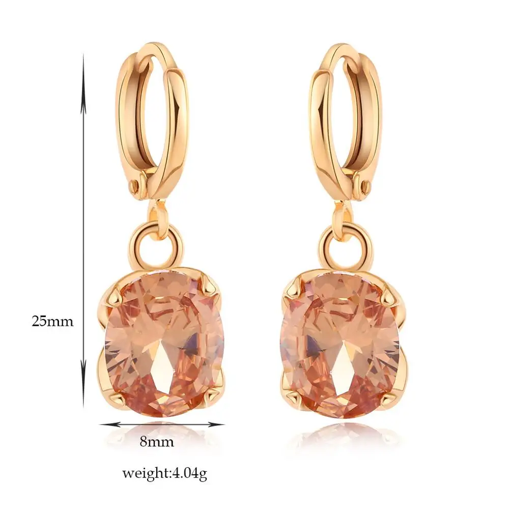 3 цвета висячие серьги 585 цвет розовое золото длинные Женские Ювелирные изделия