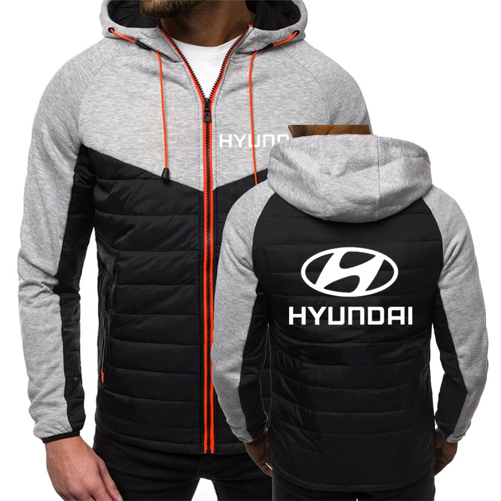 

2021Hyundai logo Designer Fashion Hoody Spliced Jacket Printed Men Hoodies Casual Coat Hooded Fleece Streetwear Clothes
