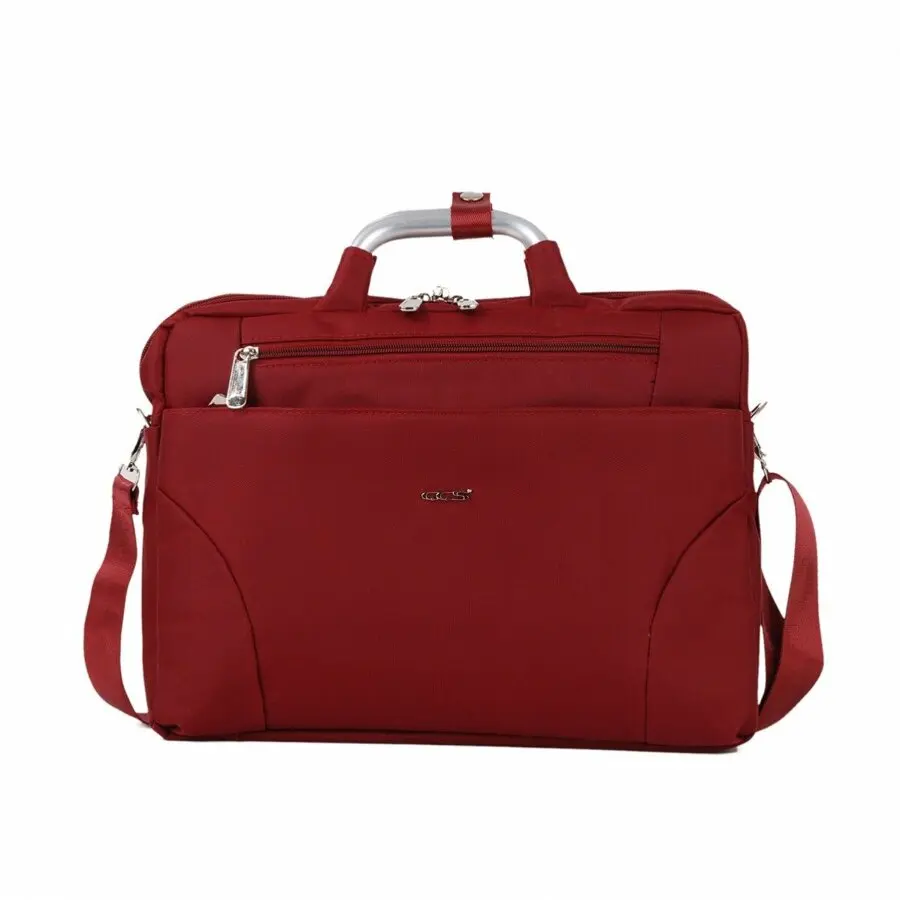 

Unisex Laptop bag S Men's briefcase with metal handle 71336 Maroon 2021 Fashion