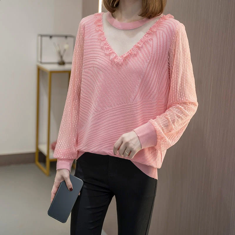 Женский вязаный свитер с оборками Nkandby Осенний Модный пуловер в стиле пэчворк